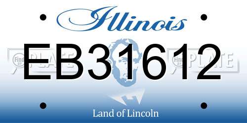 EB31612 Illinois License Plate