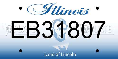 EB31807 Illinois License Plate