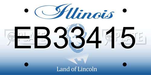 EB33415 Illinois License Plate