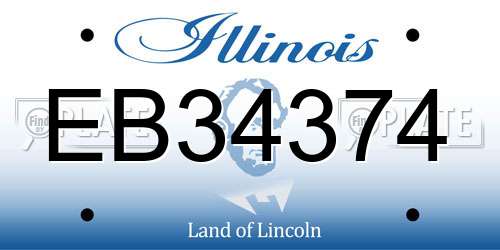 EB34374 Illinois License Plate
