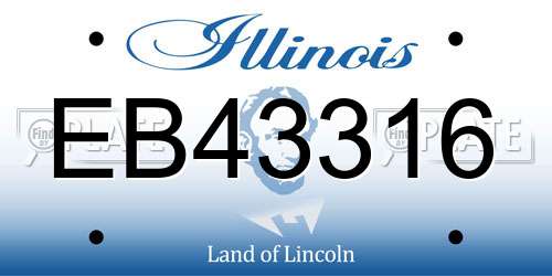 EB43316 Illinois License Plate