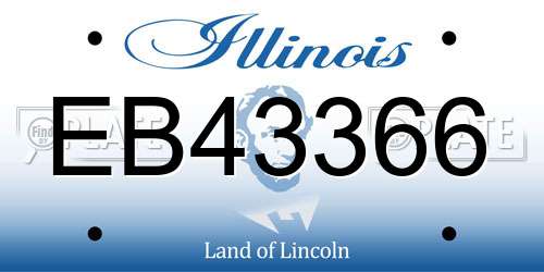 EB43366 Illinois License Plate