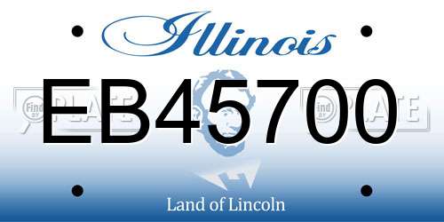EB45700 Illinois License Plate