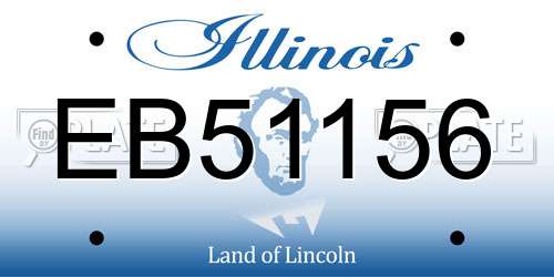 EB51156 Illinois License Plate