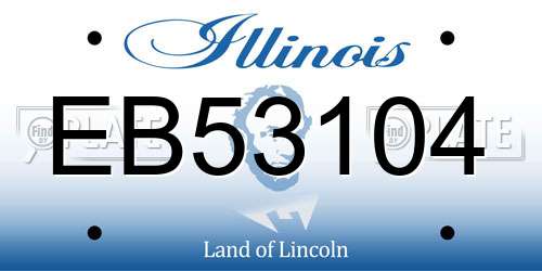 EB53104 Illinois License Plate