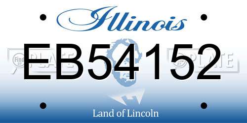 EB54152 Illinois License Plate