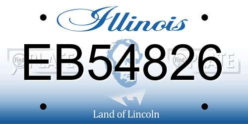 EB54826 Illinois License Plate
