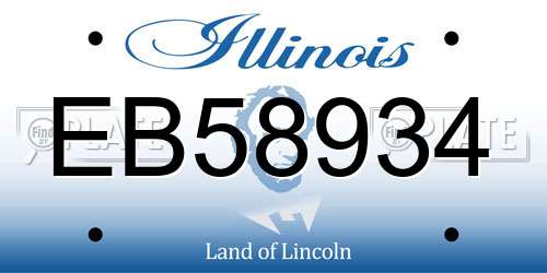 EB58934 Illinois License Plate