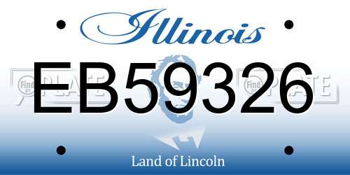 EB59326 Illinois License Plate
