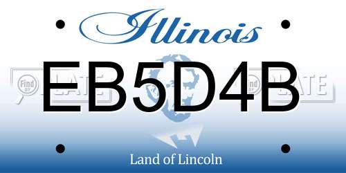 EB5D4B Illinois License Plate