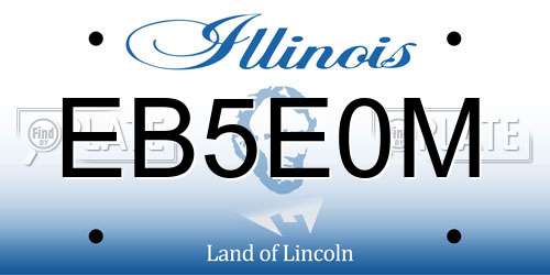 EB5E0M Illinois License Plate