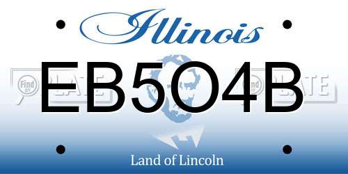 EB5O4B Illinois License Plate