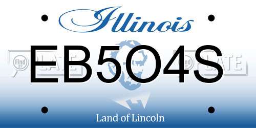 EB5O4S Illinois License Plate
