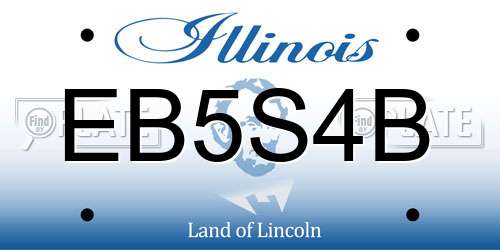 EB5S4B Illinois License Plate