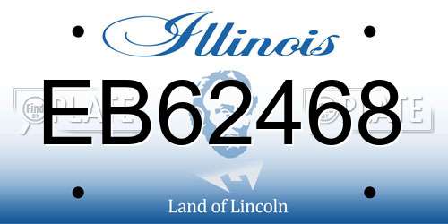EB62468 Illinois License Plate