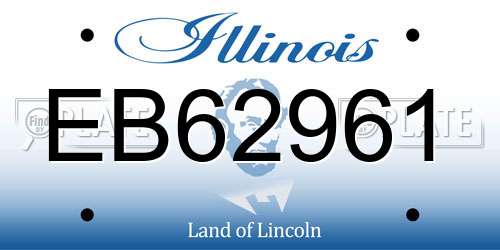 EB62961 Illinois License Plate