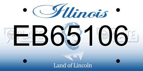 EB65106 Illinois License Plate