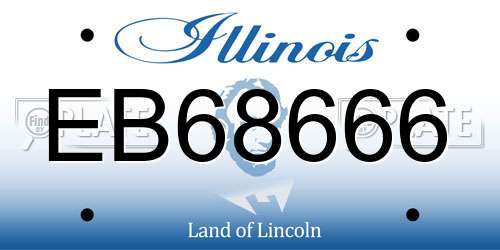 EB68666 Illinois License Plate