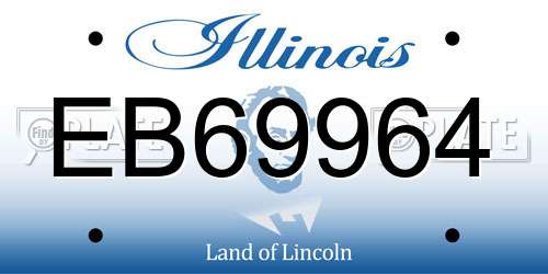 EB69964 Illinois License Plate