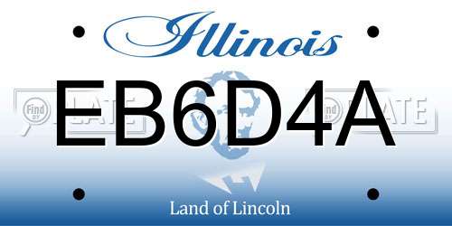 EB6D4A Illinois License Plate