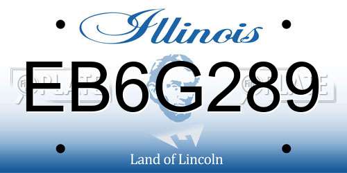 EB6G289 Illinois License Plate