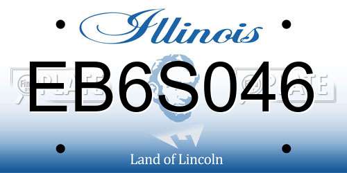 EB6S046 Illinois License Plate