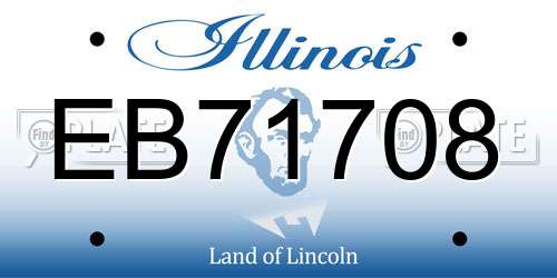 EB71708 Illinois License Plate