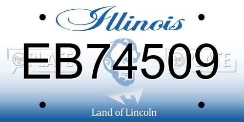 EB74509 Illinois License Plate
