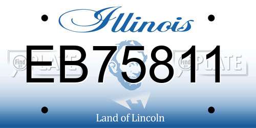 EB75811 Illinois License Plate