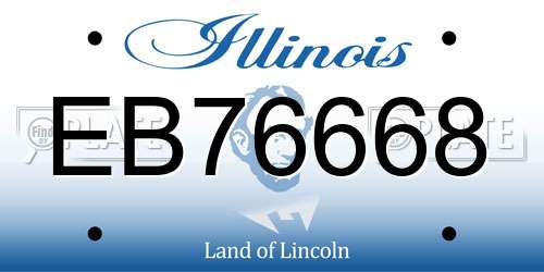 EB76668 Illinois License Plate