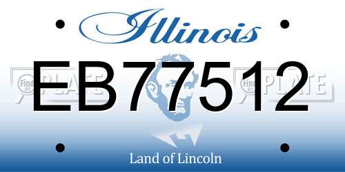 EB77512 Illinois License Plate