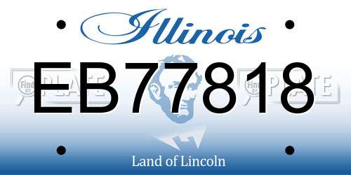 EB77818 Illinois License Plate