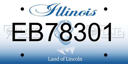 EB78301 Illinois License Plate