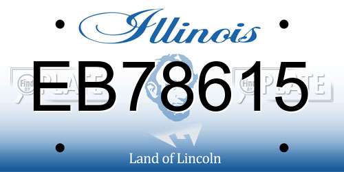 EB78615 Illinois License Plate