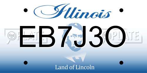 EB7J3O Illinois License Plate