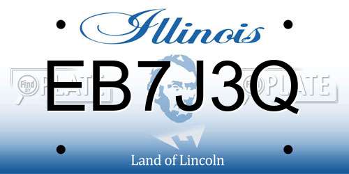 EB7J3Q Illinois License Plate