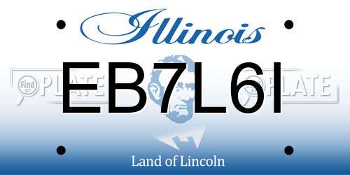 EB7L6I Illinois License Plate
