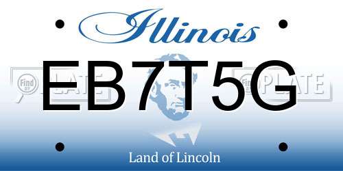 EB7T5G Illinois License Plate