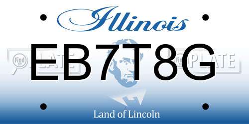 EB7T8G Illinois License Plate