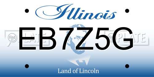 EB7Z5G Illinois License Plate