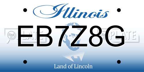 EB7Z8G Illinois License Plate