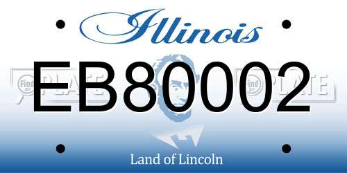 EB80002 Illinois License Plate