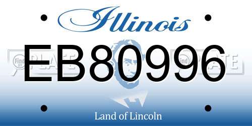 EB80996 Illinois License Plate