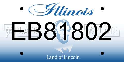 EB81802 Illinois License Plate