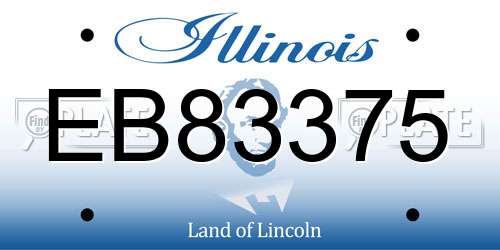 EB83375 Illinois License Plate