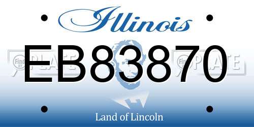 EB83870 Illinois License Plate
