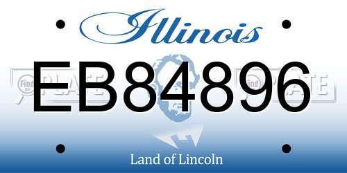 EB84896 Illinois License Plate