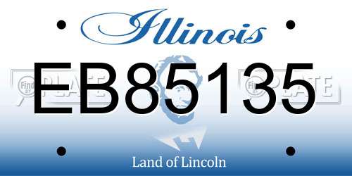 EB85135 Illinois License Plate