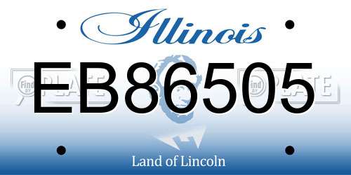 EB86505 Illinois License Plate