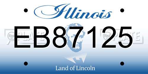 EB87125 Illinois License Plate